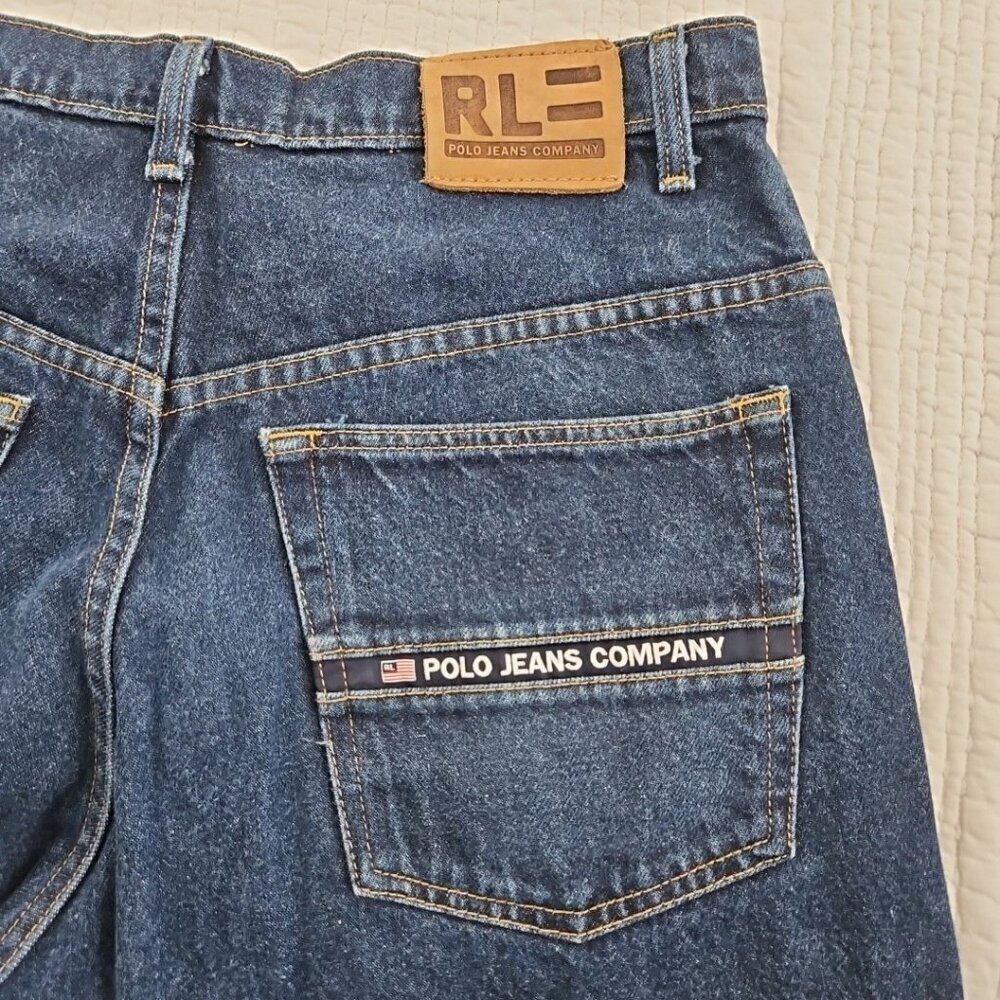 Vintage Polo Jeans Company Men's 34x34 Dark Wash Relaxed Fit EUC LN 100% Cotton - Picture 11 of 16